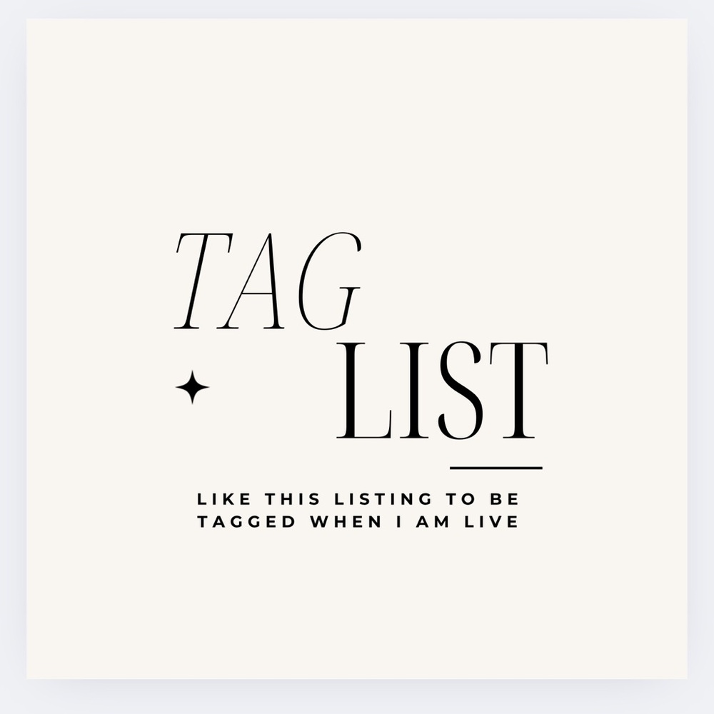 NEW! ✨TAG LIST for LIVE SHOWS!